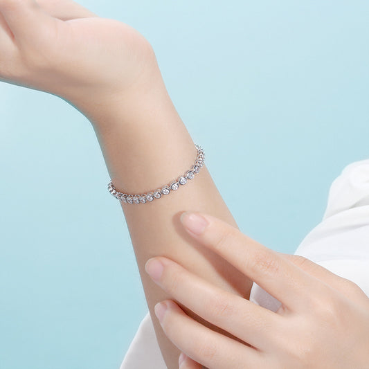 Pulsera Tennis Bezel 3mm Plata 925 - Ámbar Joyas