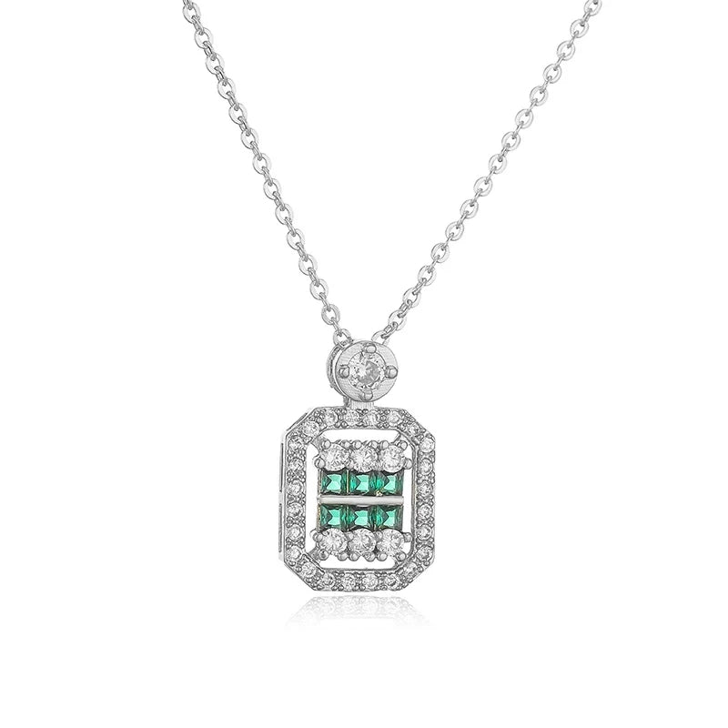 Cadena Dafne Verde Plateado