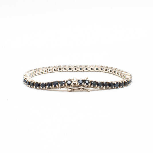 Pulsera Tennis Zafiros Azules Naturales 3mm – Plata 925
