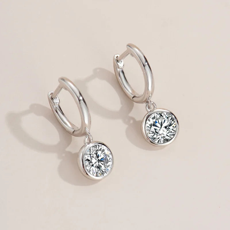 Aros Punto de Luz Moisanitas Plata 925