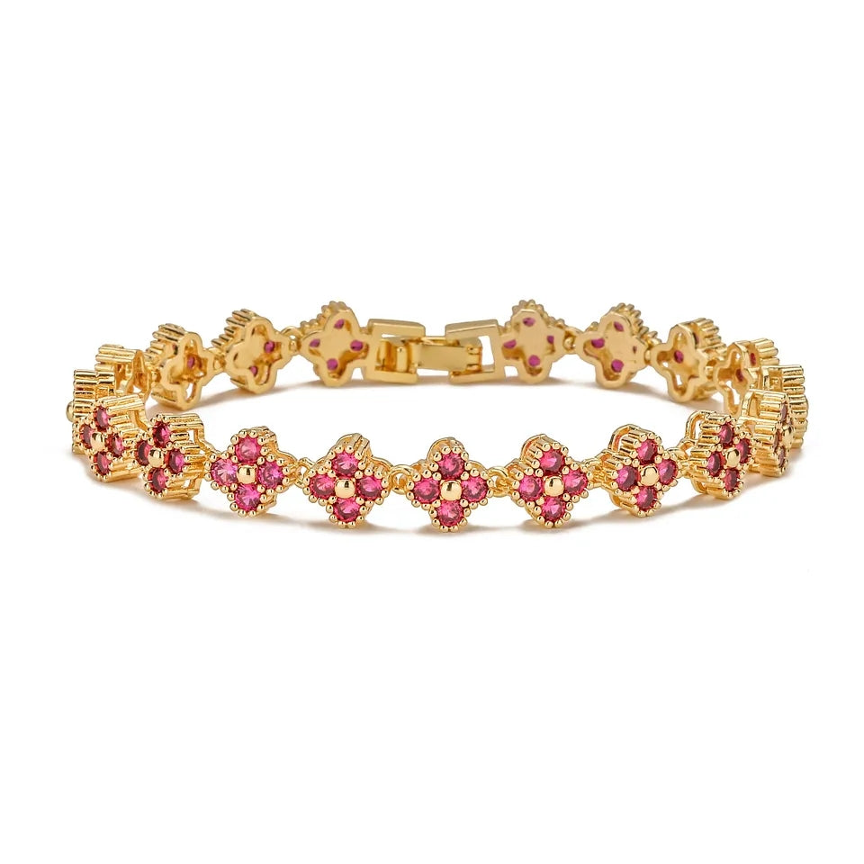 Pulsera Clover Mini Rosado - Ámbar Joyas