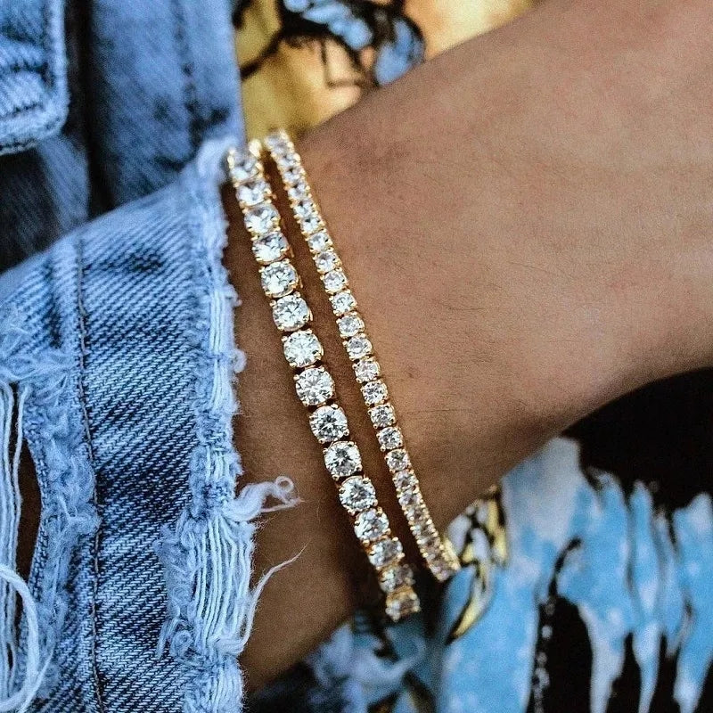 Pulsera Tennis 2.5mm Dorado - Ámbar Joyas