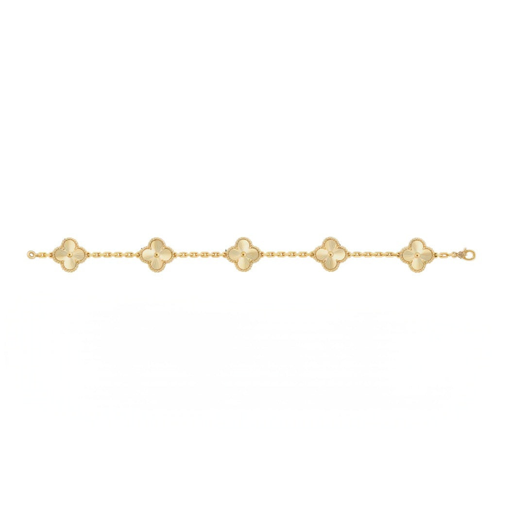 Pulsera Clover Laser Dorada - Ámbar Joyas