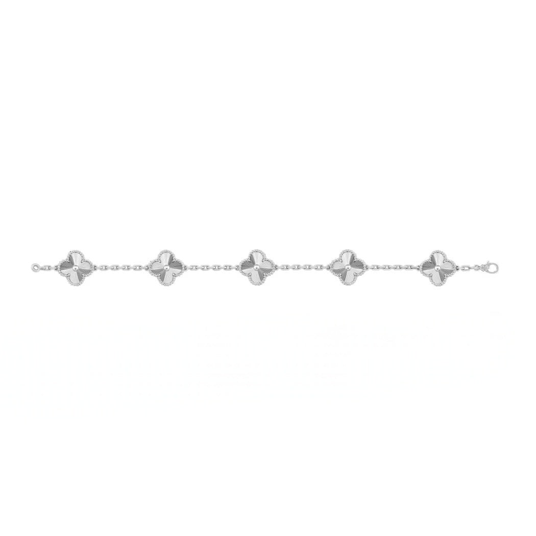 Pulsera Clover Laser Trébol Plateado