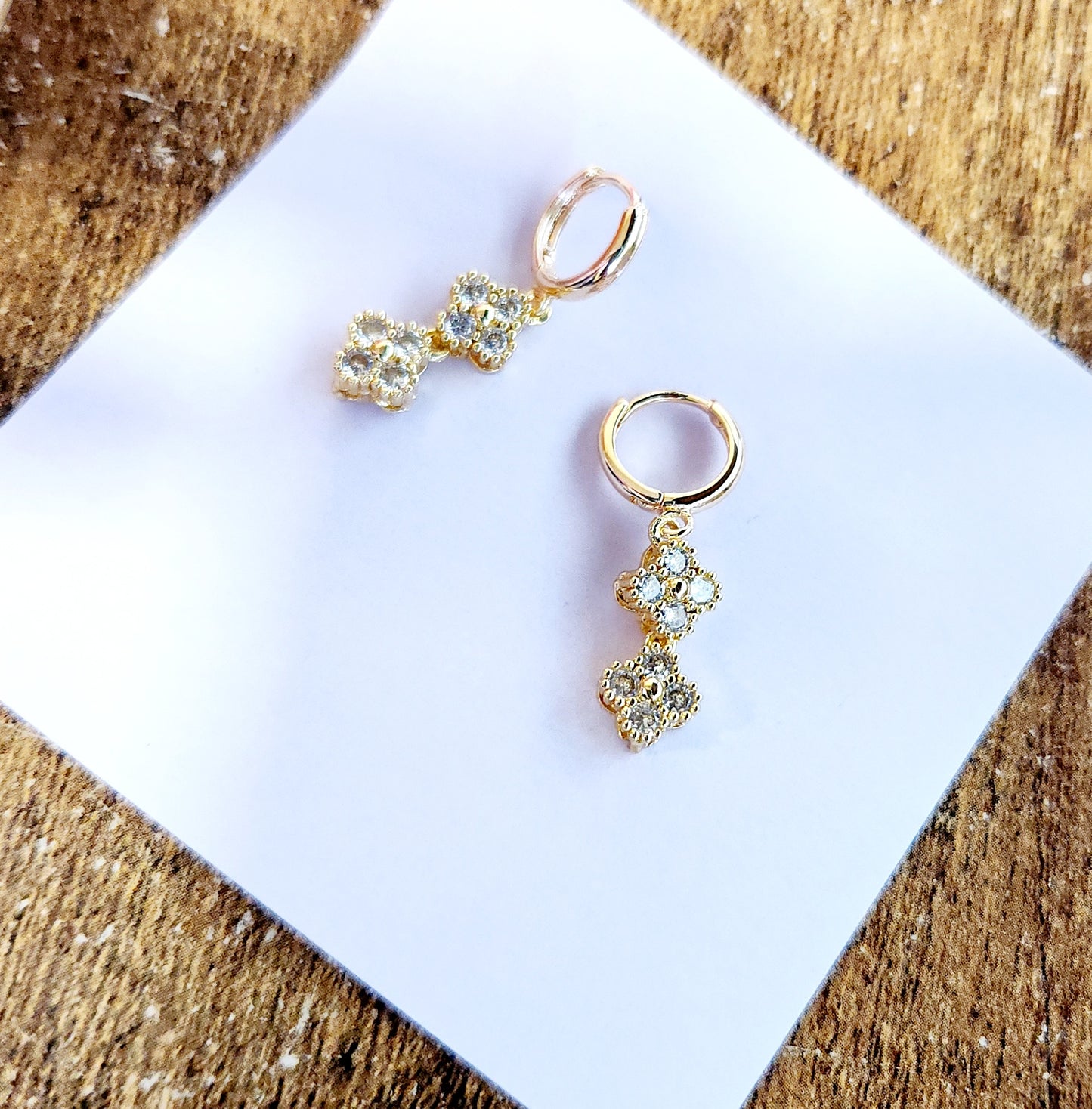 Aros Trébol Mini Clovers Dorado