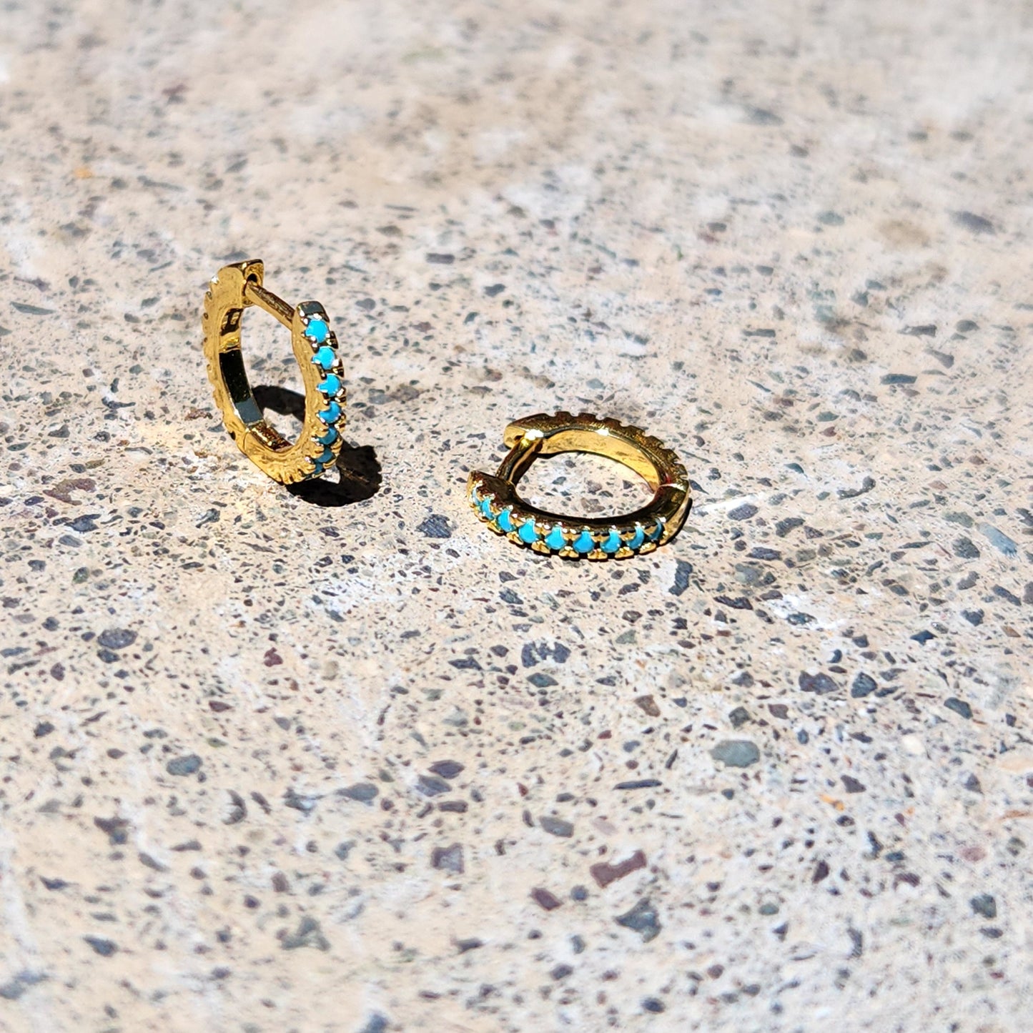 Argollas Circones Turquesa (2 colores)