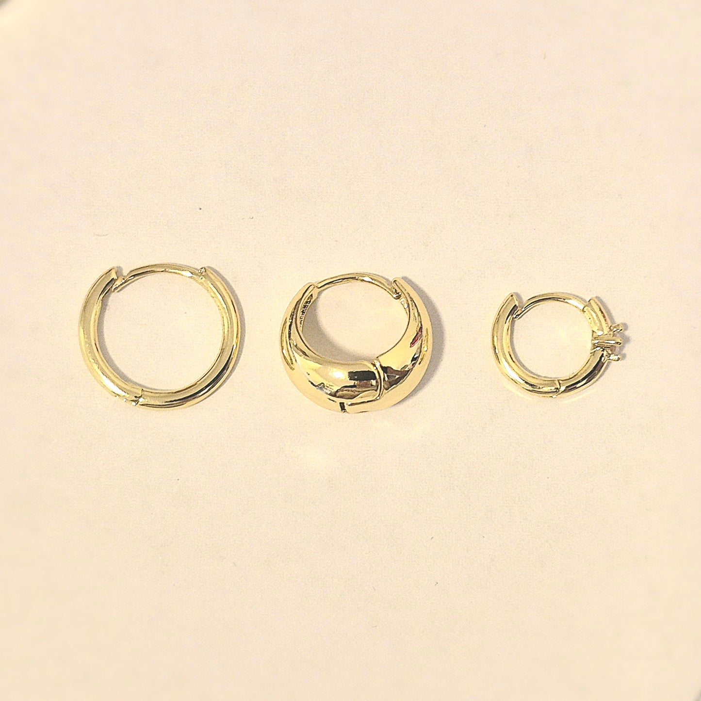 Pack de Aros Argollas Doradas 3 Estilos