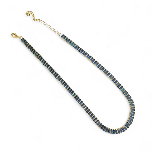 Collar Choker Baguettes Azules