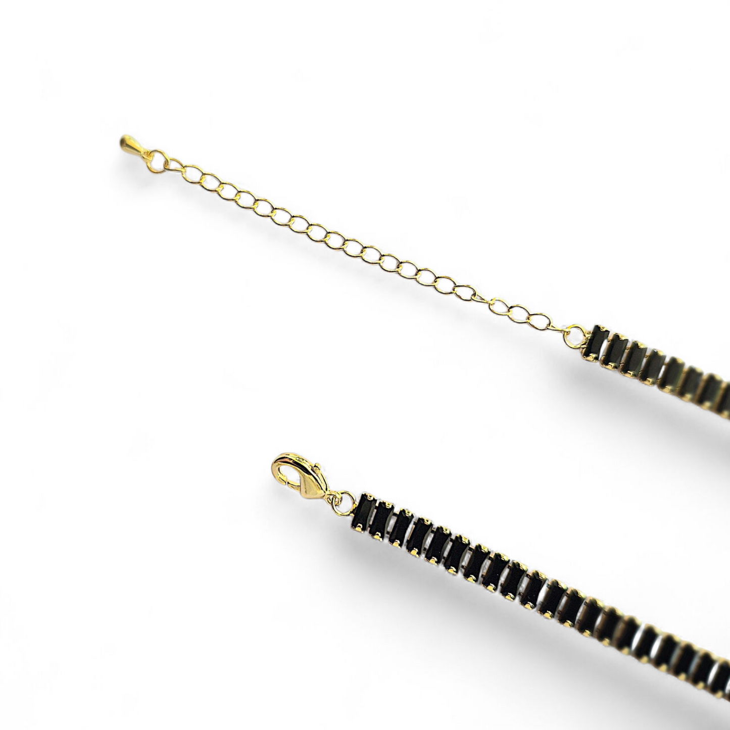 Collar Choker Circonitas Baguettes Negro
