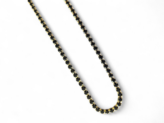 Collar Tennis Negro Circonitas 3mm