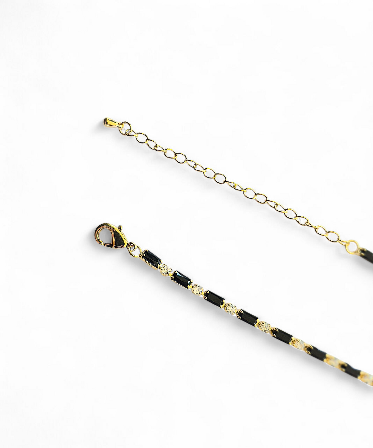 Collar Tennis Circones Mix de Circonitas Negras y Blancas
