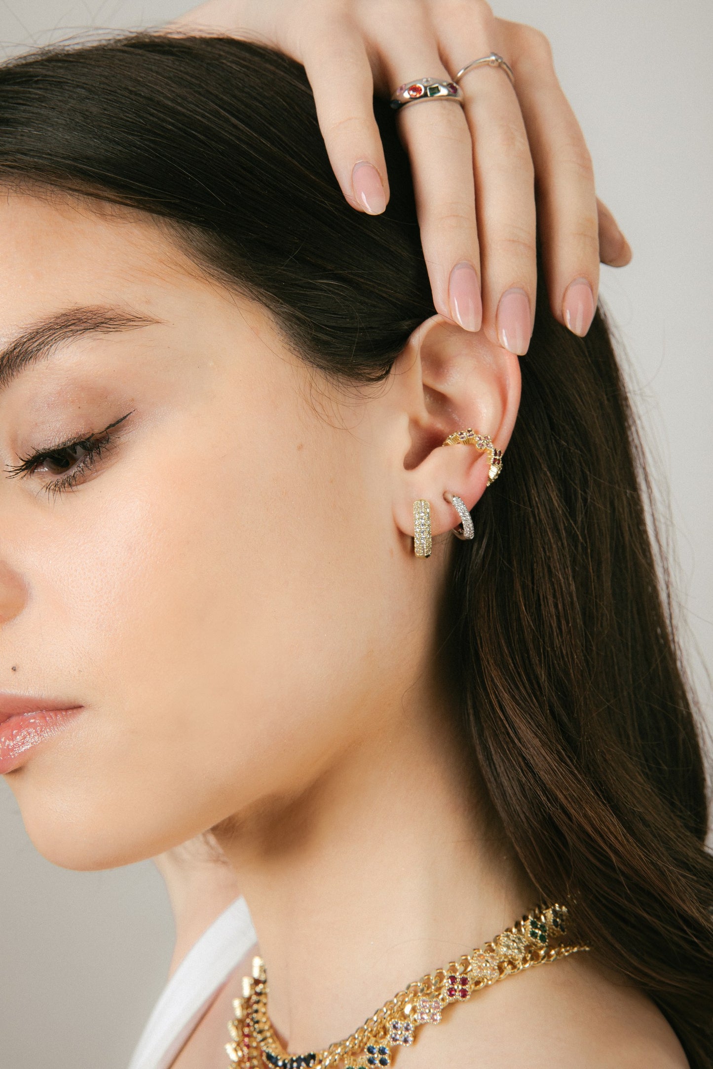 Argollas Chunky Circones Dorado