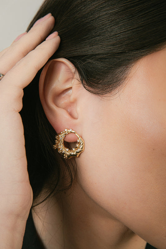 Aros Corona Circones Plateados