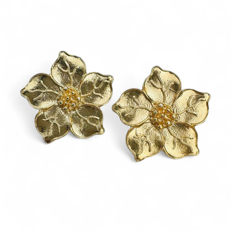 Aros Flor Grande – Baño de Oro
