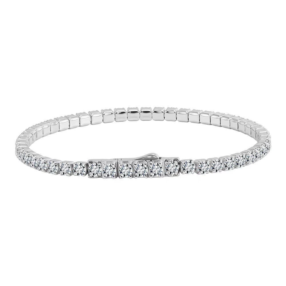 Pulsera Tennis Montura Delgada Circones 3mm – Baño de Oro