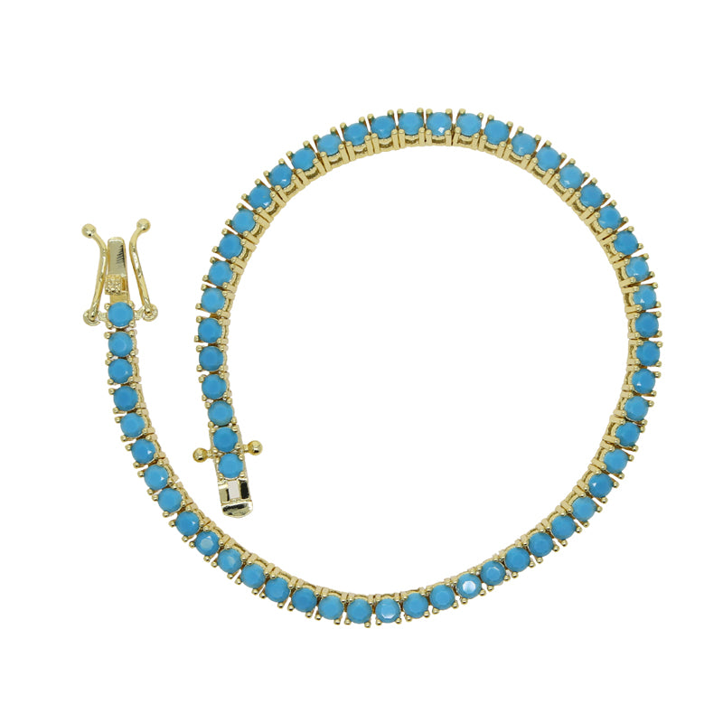 PULSERA TENNIS TURQUESA - Ámbar Joyas