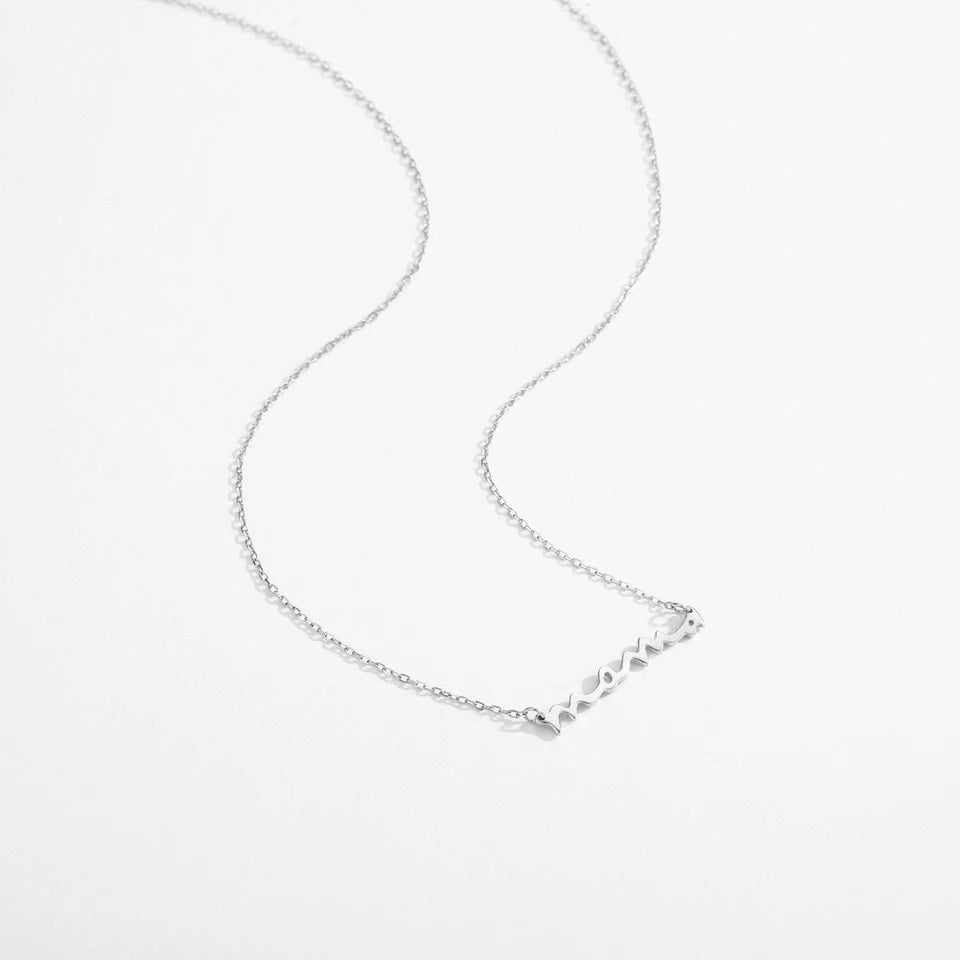 Collar Mama Cursiva Plata 925 - Ámbar Joyas