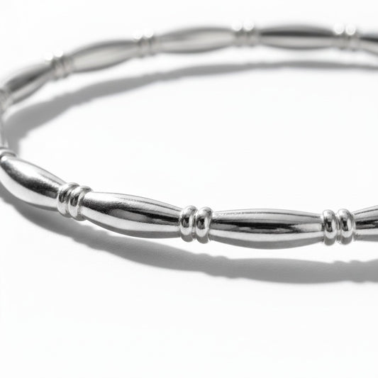 Brazalete Tubos Satinados – Baño de Plata