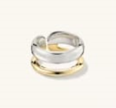 Anillo Doble Banda Bicolor Plata 925