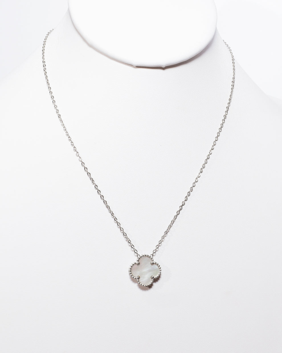 Cadena Clover Nacar Trébol Plateado