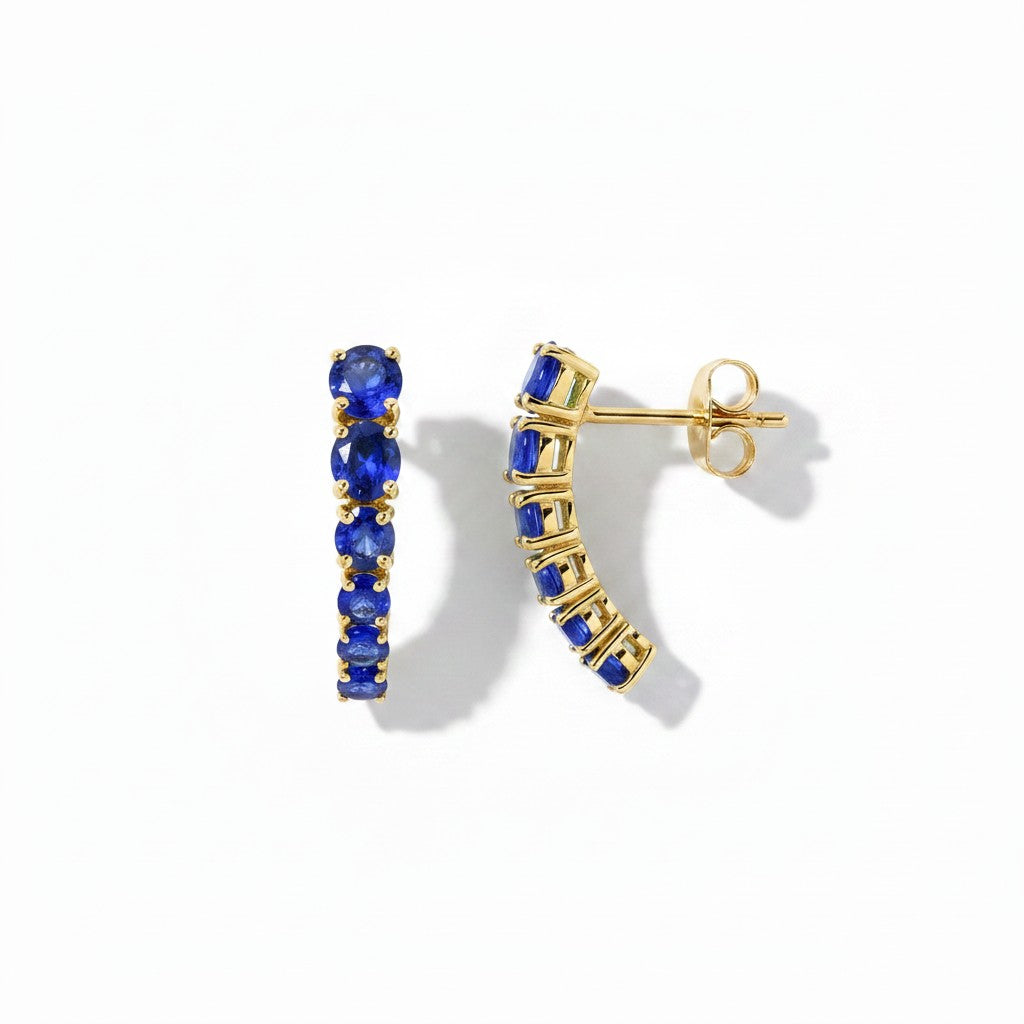 Aros Pegados Curvados - Baño de Oro 18K