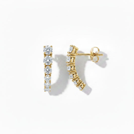 Aros Pegados Curvados - Baño de Oro 18K