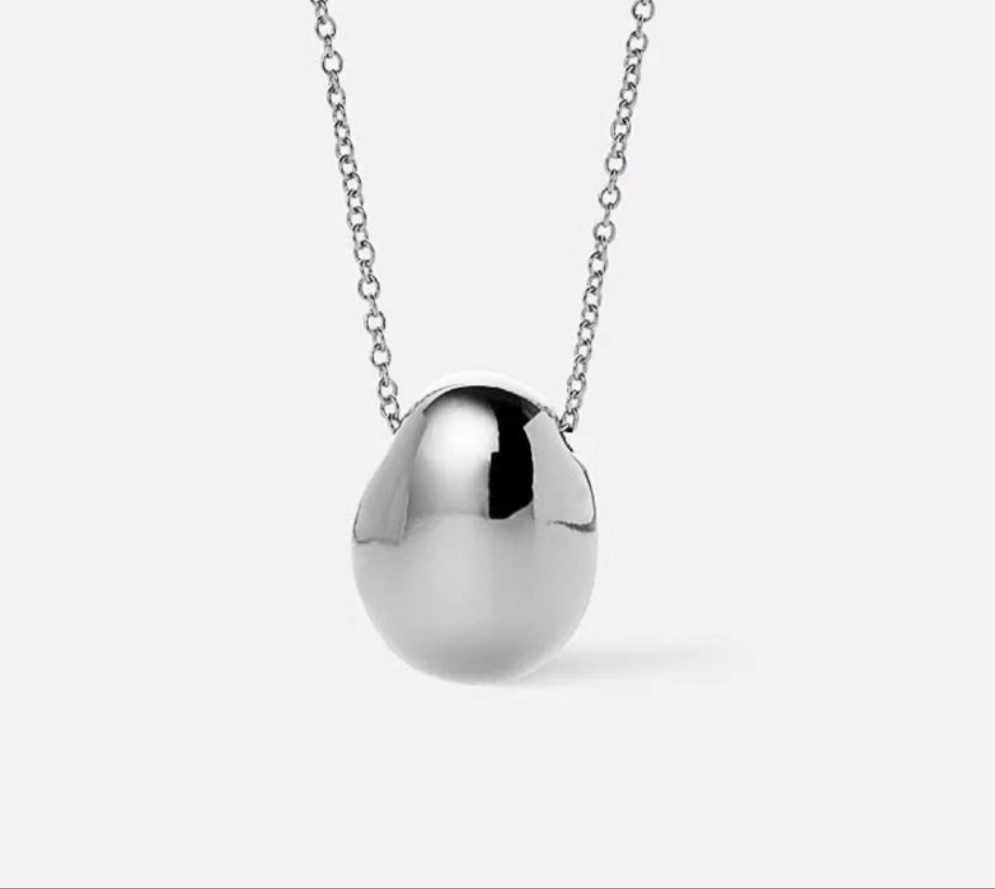 Collar Gota Pulida Plata 925 - Rodio