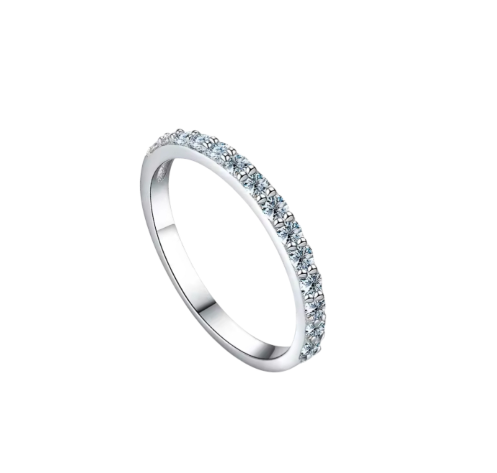 Anillo Medio Cintillo Moisanitas 2mm