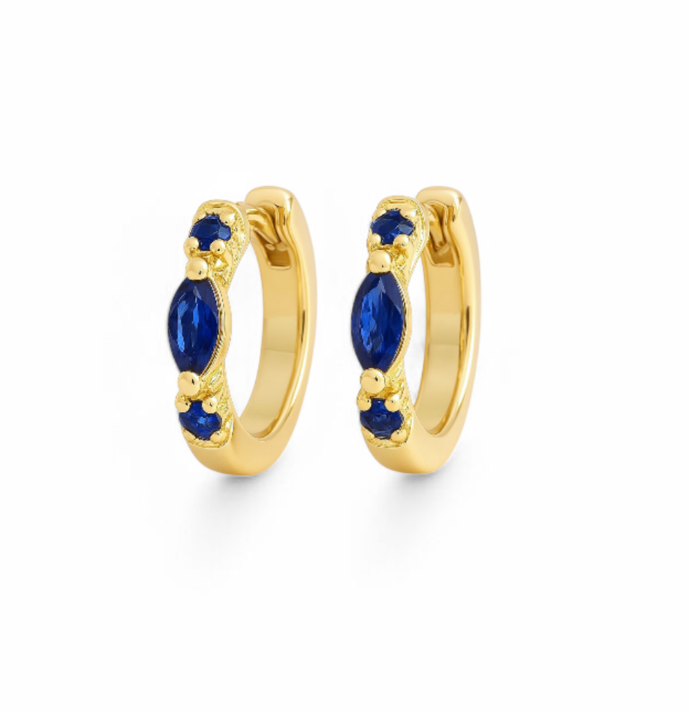 Argollas Con Circones Azules Marquesa