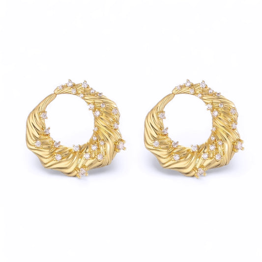 Aros Corona Circones Dorados