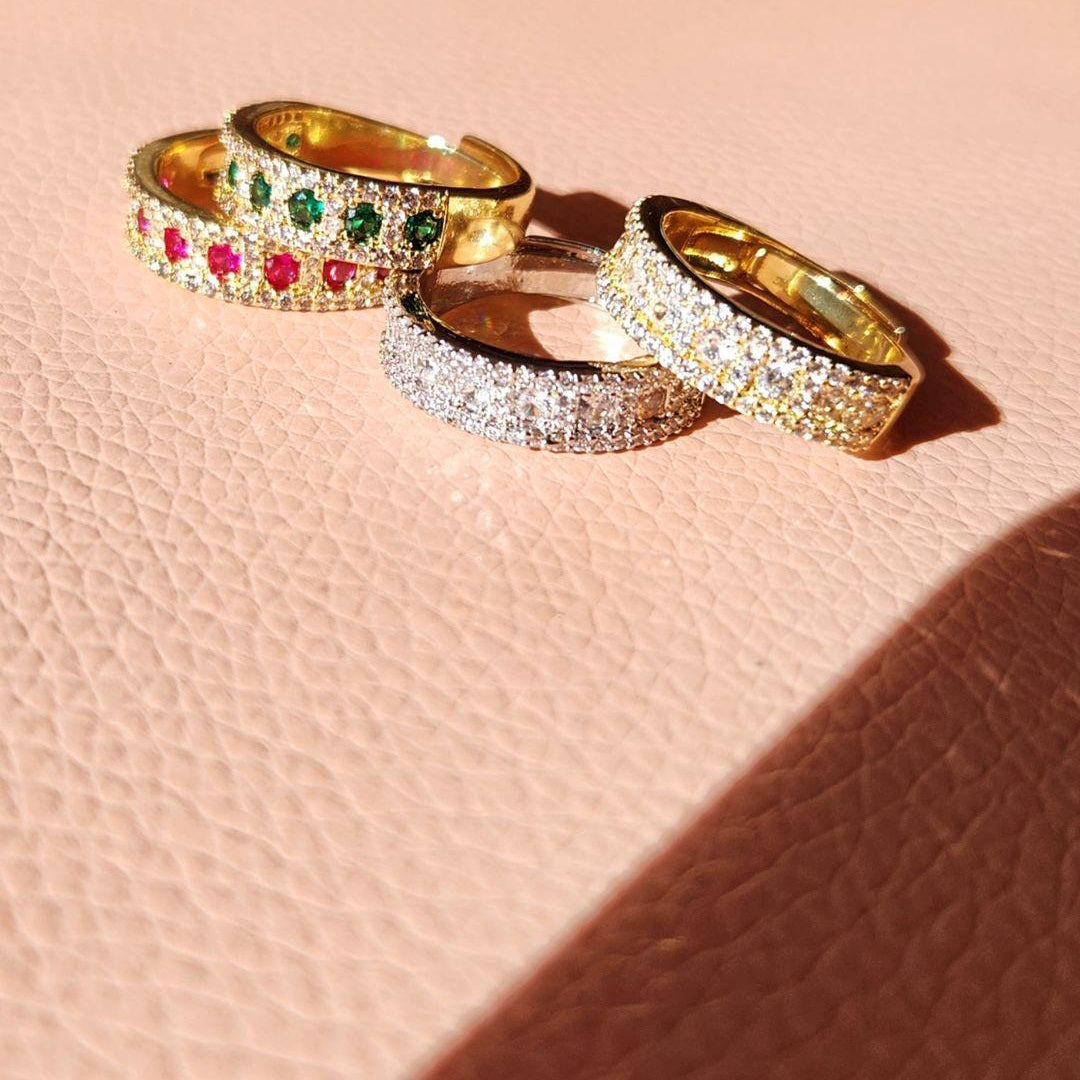 Anillo Cintillo Ajustable Fucsia