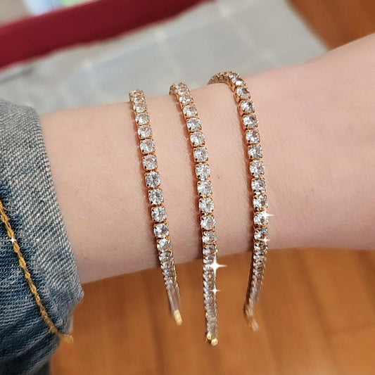 Pulsera Tennis 4mm Dorado