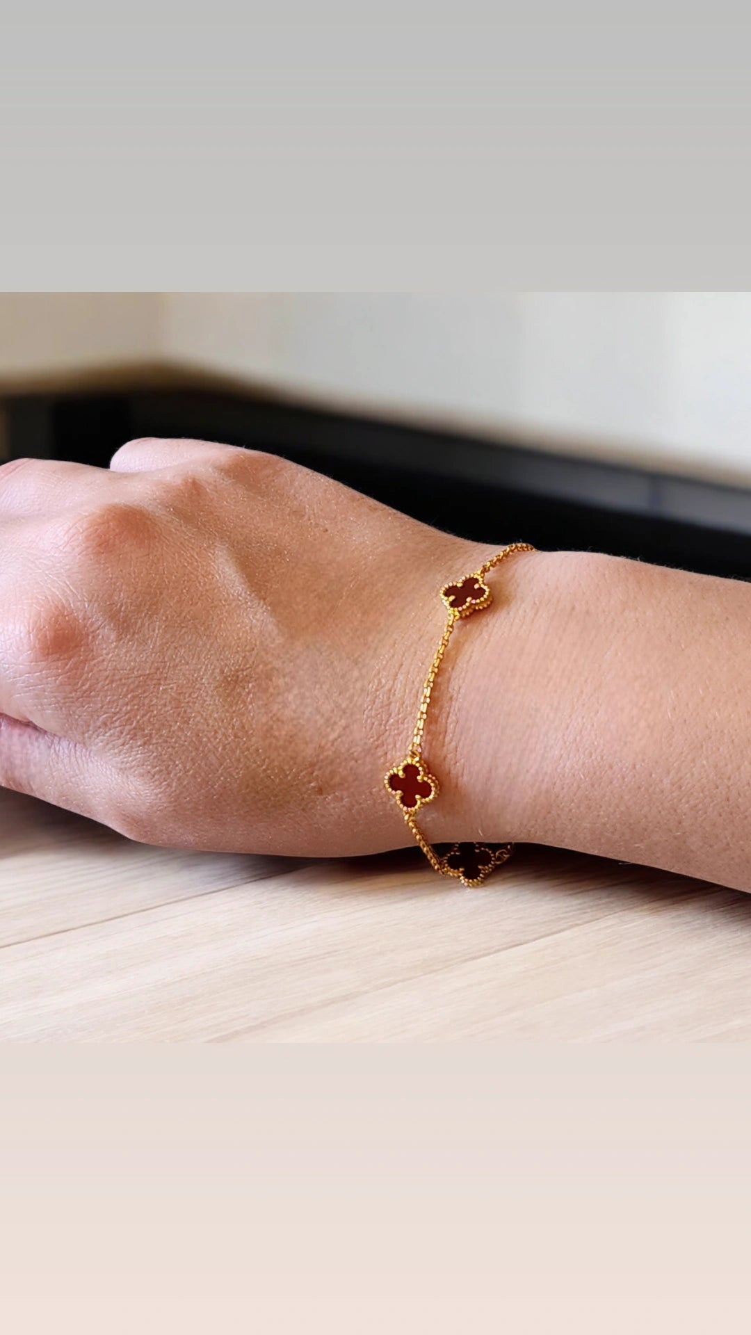 Pulsera Sweet Clover Cornalina Trébol Plata 925