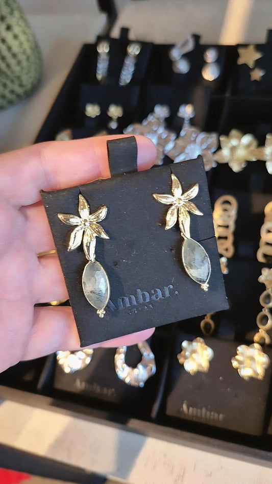 Aros Flor con Piedra