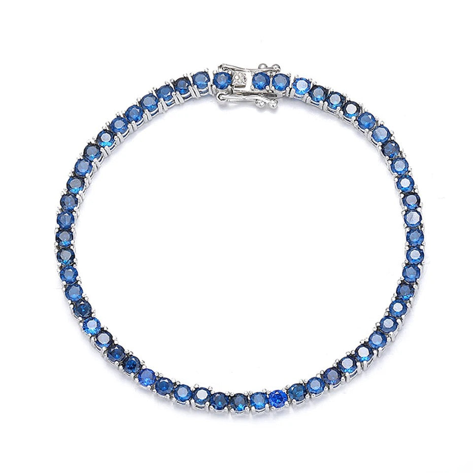 Tennis Azul Plata 925 - Ámbar Joyas