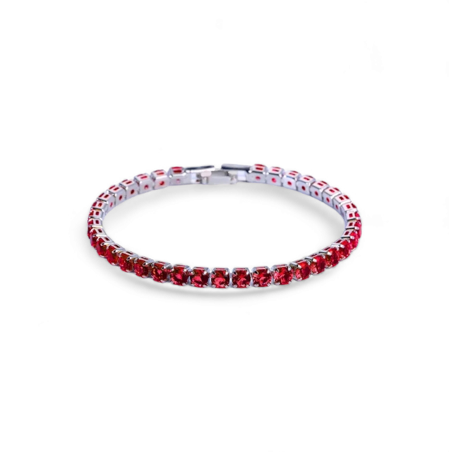 Pulsera Tennis 4mm Rojo - Ámbar Joyas