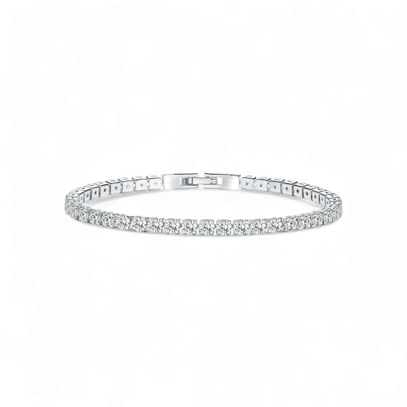 Pulsera Tennis 4mm Plateada - Ámbar Joyas