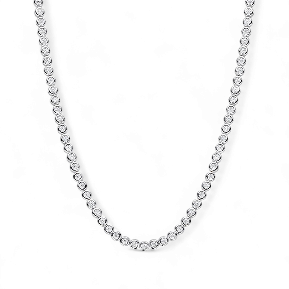Collar Tennis Bezel Moisanitas - Ámbar Joyas