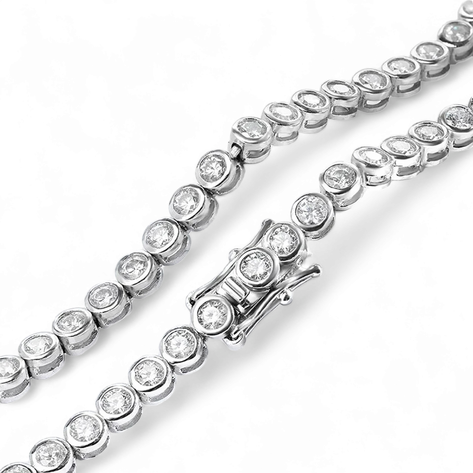 Collar Tennis Bezel Moisanitas - Ámbar Joyas