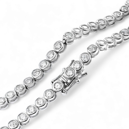 Collar Tennis Bezel Moisanitas - Ámbar Joyas