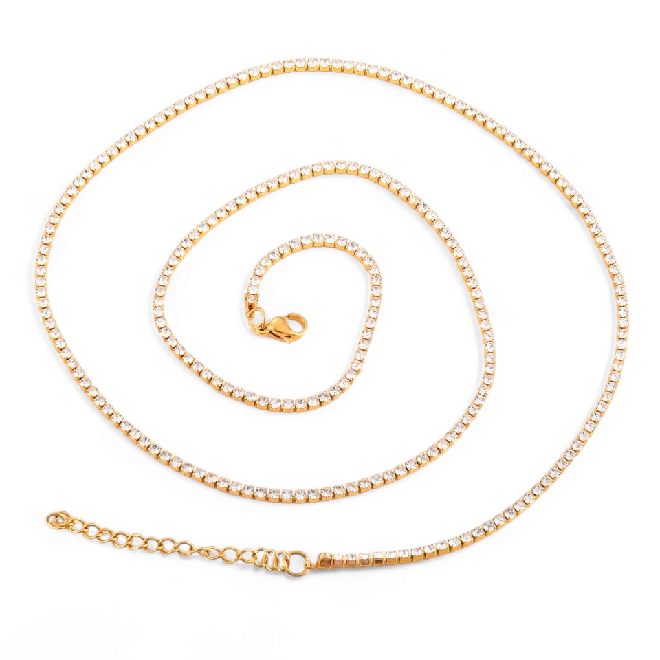 Collar Tennis Circones Acero - Ámbar Joyas