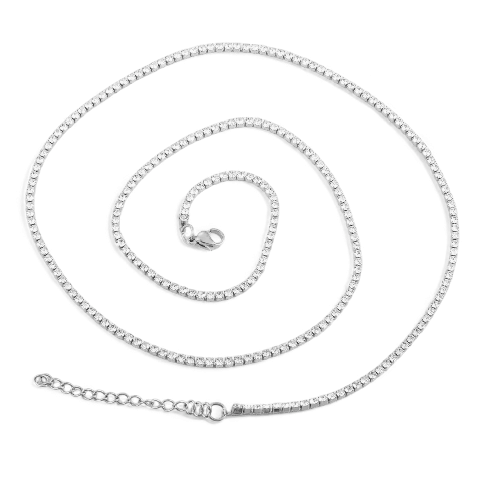 Collar Tennis Circones Acero - Ámbar Joyas