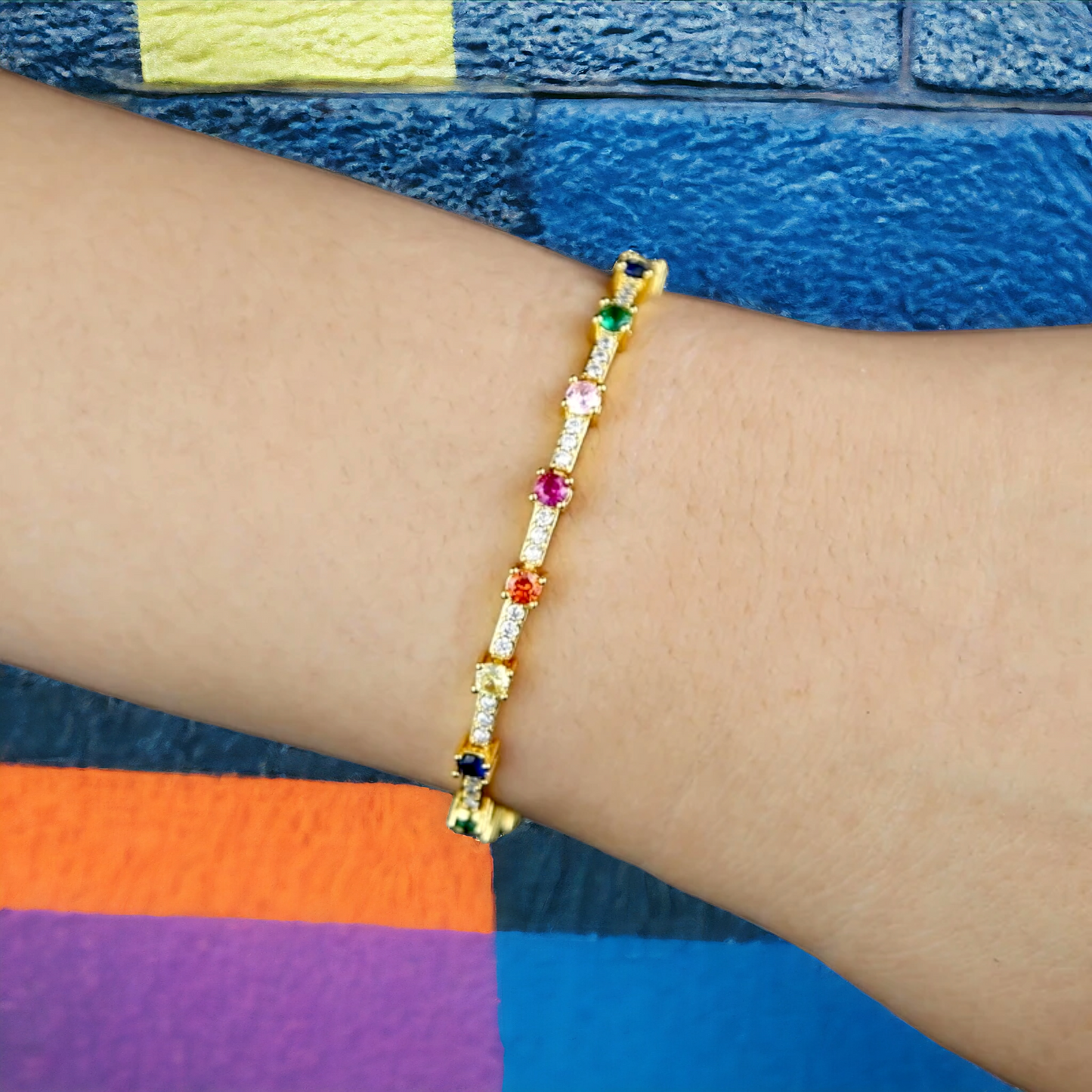 Pulsera Tennis Colores Rainbow - Ámbar Joyas