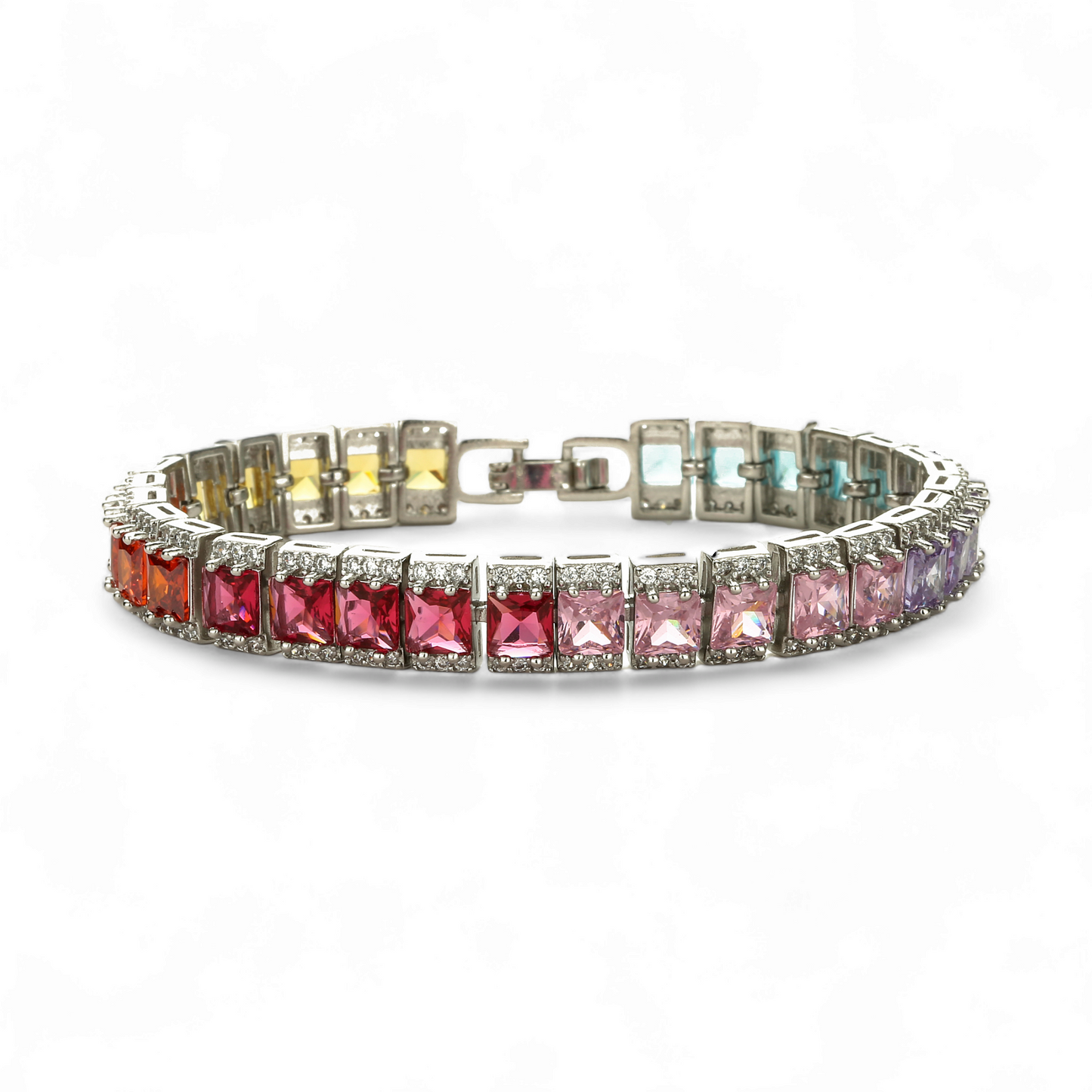 Pulsera Tennis Rainbow Pastels - Ámbar Joyas