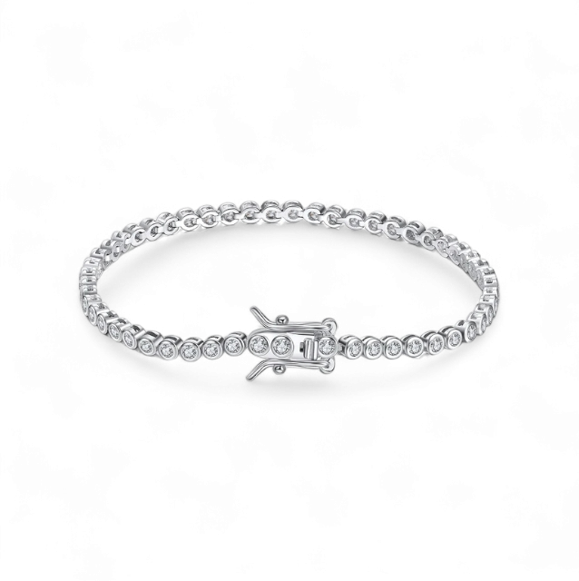 Pulsera Tennis Bezel 2mm Plata 925 - Ámbar Joyas
