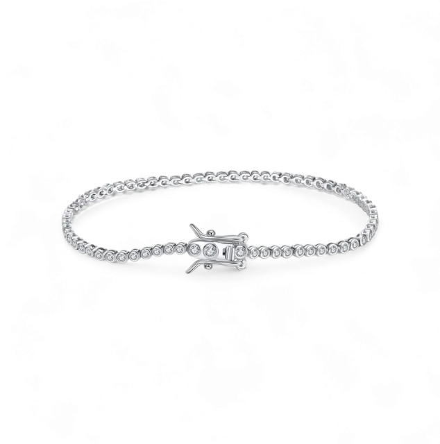 Pulsera Tennis Bezel 1.5mm Plata 925 - Ámbar Joyas