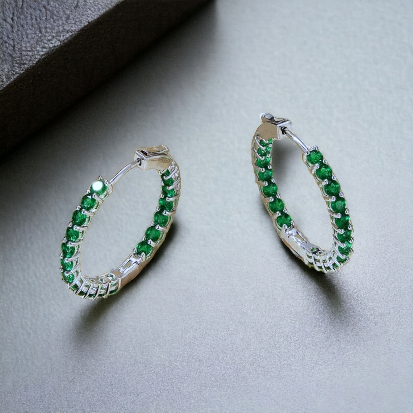 Argollas Sin Fin 3cm Verdes - Ámbar Joyas