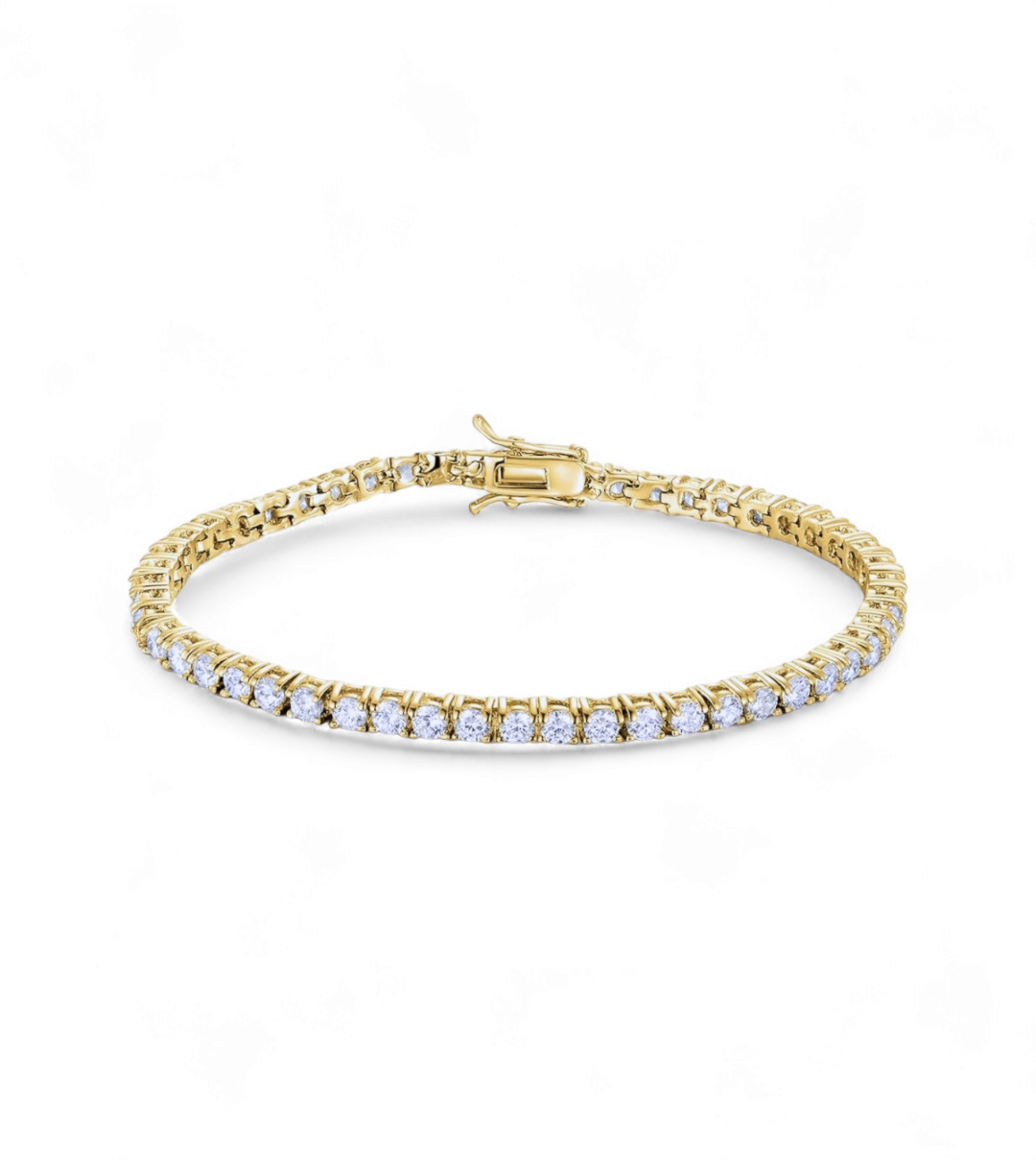 PULSERA TENNIS 3MM DORADA - Ámbar Joyas