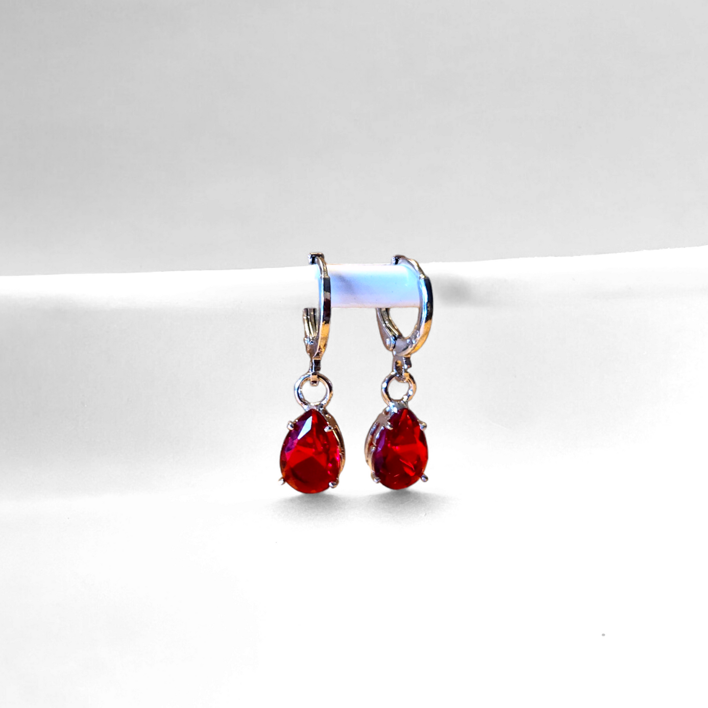Aros Gota Rojo - Ámbar Joyas