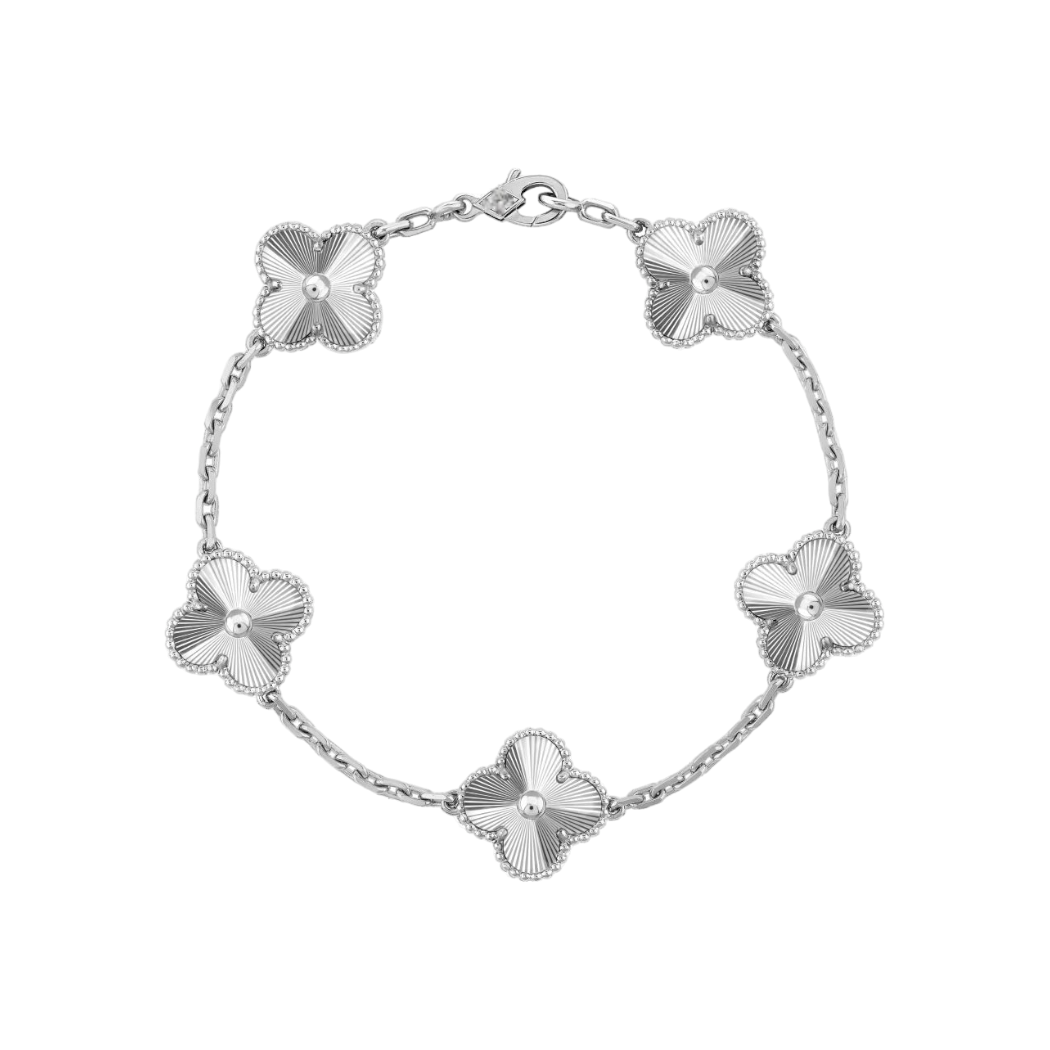 Pulsera Clover Laser Trébol Plateado